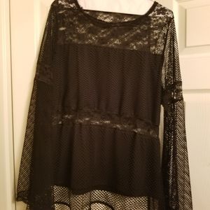 Black mesh top